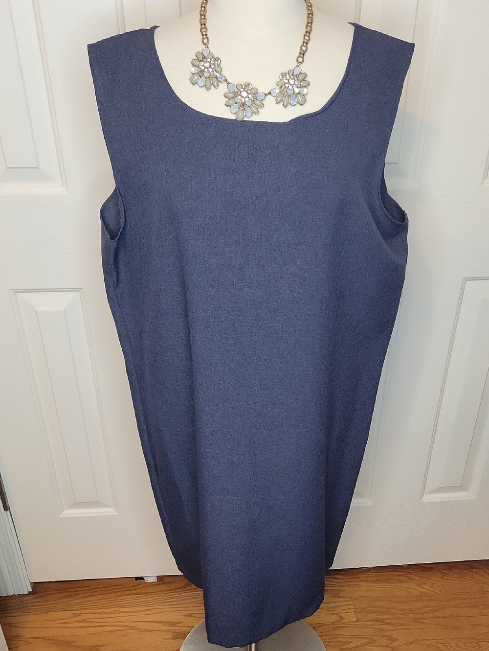 ASA Sleeveless Navy Blue Shift Dress with Jacket